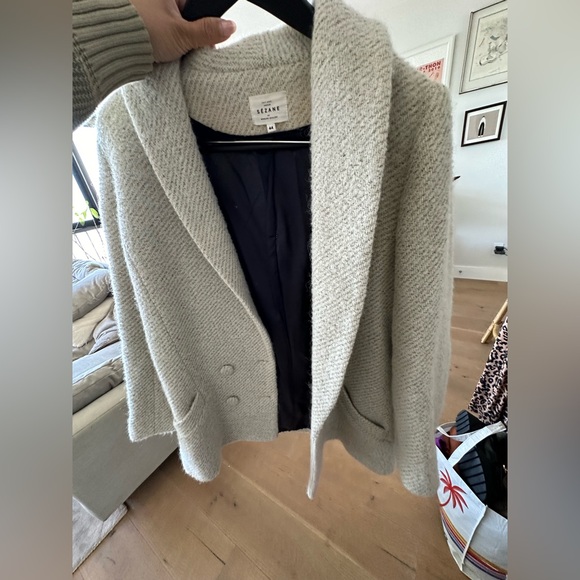 Sezane Jagg Coat Light Grey Size 12 / FR 44 - Picture 2 of 4